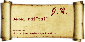 Jenei Máté névjegykártya